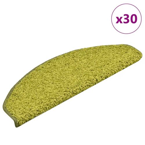Vidaxl Tapis D'escalier 30 Pcs 65x21x4 Cm Vert Demi-Rond Grand