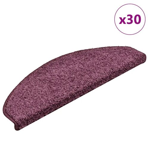 Vidaxl Tapis D'escalier Lot De 30 65 X 21 X 4 Cm Demi-Rond Violet Foncé Grand Format