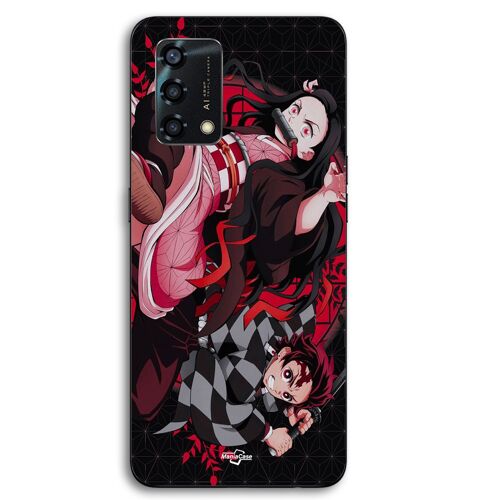 Coque Pour Oppo A95 demon slayer tanjiro nezuko attaque combat Maniacase