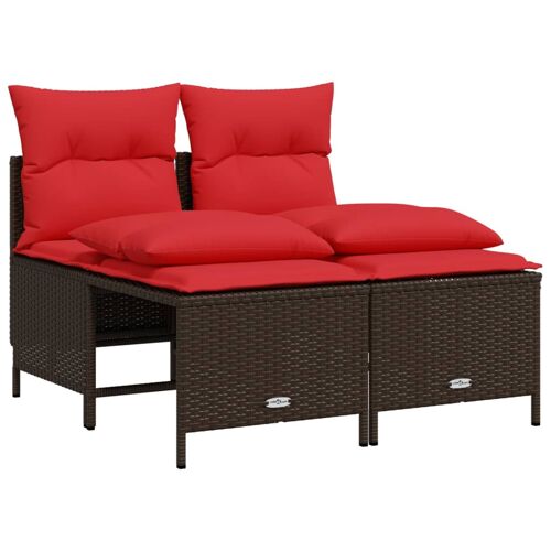 Vidaxl Ensemble De Canapé De Jardin 4 Pcs Avec Coussins Marron Résine Tressée