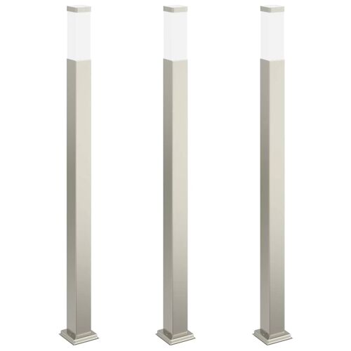 Vidaxl Borne Lumineuse Lot De 3 110 Cm Acier Inoxydable Ip44