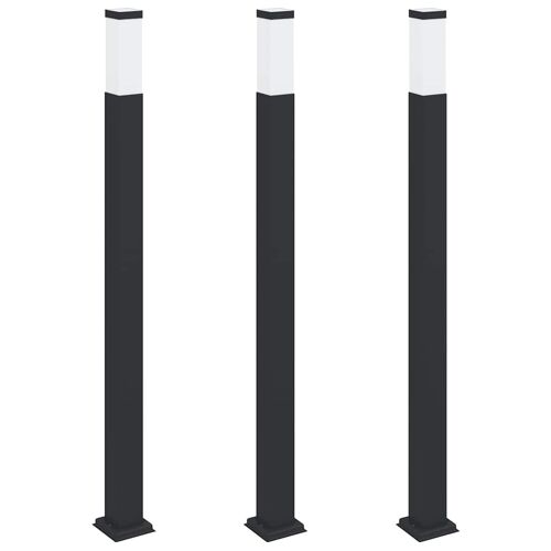 Vidaxl Borne Lumineuse Lot De 3 110 Cm Noire Ip44