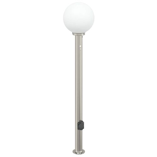 Vidaxl Borne Lumineuse Avec Détecteur Et Prise 120 Cm Acier Inoxydable Ip44