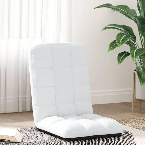 vidaXL Chaise de sol pliante blanche en tissu 71 x 51 x 62 cm
