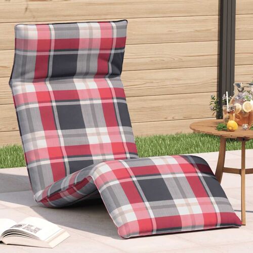 Vidaxl Transat Pliant À Carreaux Rouges 175 X 54 X 8,5 Cm Tissu Oxford