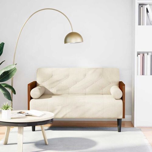 vidaXL Canapé deux places avec coussins cylindriques 110 cm en lin