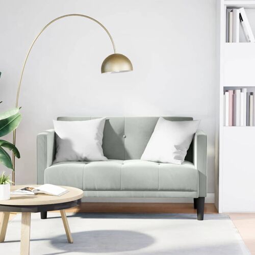 vidaXL Canapé deux places gris clair 111 cm velours