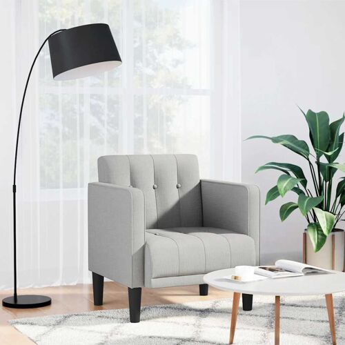 vidaXL Fauteuil canapé avec accoudoirs tissu gris nuage 53 cm