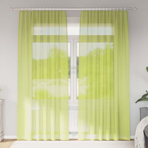 Vidaxl Rideaux En Voile À ?illets 2 Pcs Vert Pomme