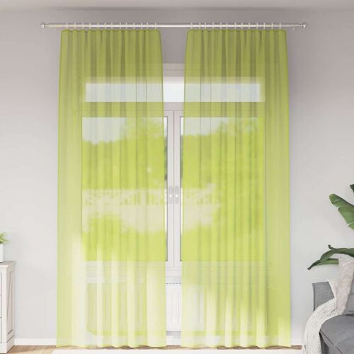 Vidaxl Rideaux En Voile À ?Illets 2 Pcs Vert Pomme
