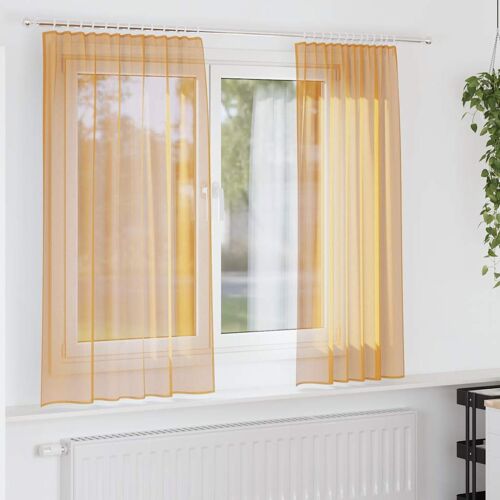Vidaxl Rideaux En Voile À ?illets 2 Pcs Orange