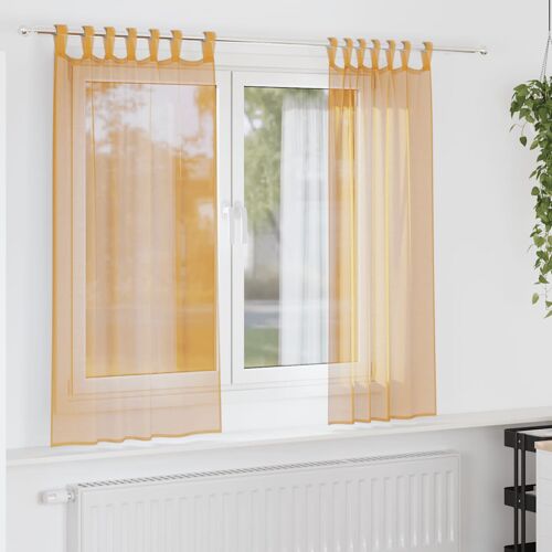 Vidaxl Voilages À ?Illets 2 Pcs Orange 140 X 175 Cm
