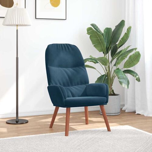vidaXL Fauteuil relaxant velours bleu