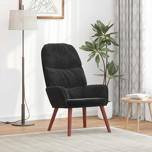 vidaXL Fauteuil relaxant velours noir