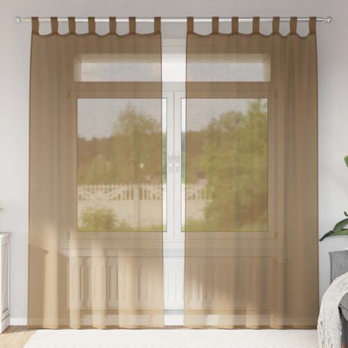 Vidaxl Voilages À ?Illets 2 Pcs Marron Clair 140 X 245 Cm