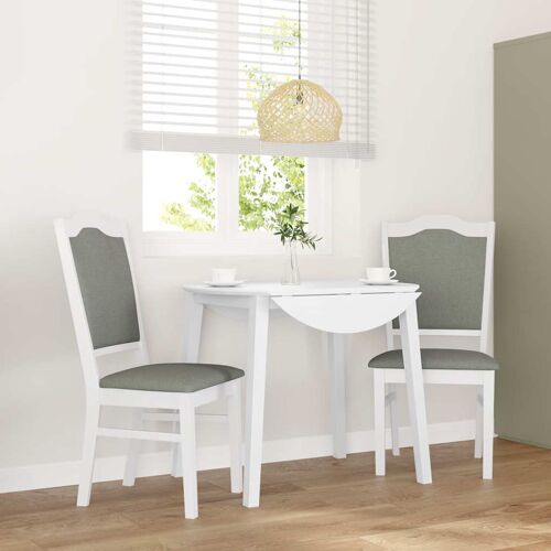 vidaXL Chaises de salle à manger avec coussins (2 pcs) bois massif blanc caoutchouc
