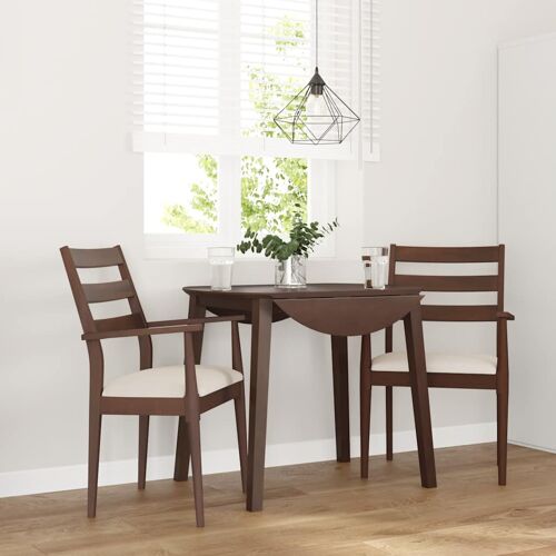 vidaXL Chaises de salle à manger avec coussins (2 pcs) bois massif marron caoutchouc