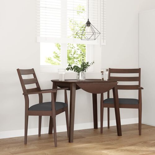 vidaXL Chaises de salle à manger avec coussins (2 pcs) bois massif marron caoutchouc