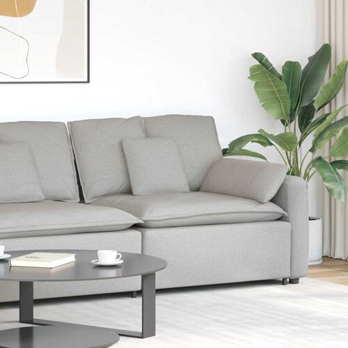 vidaXL Module d'extrémité d'accoudoir de canapé modulaire avec coussins Gris nuage 100 cm