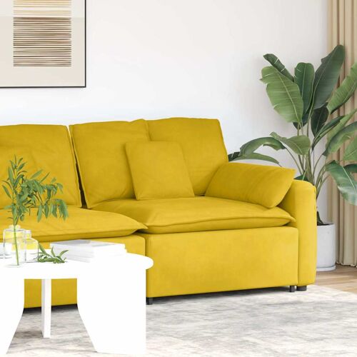 vidaXL Module d'extrémité d'accoudoir de canapé modulaire avec coussins jaunes 100 cm