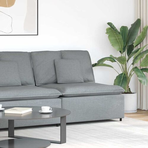 vidaXL Module central de canapé modulable avec coussins gris clair 100 cm
