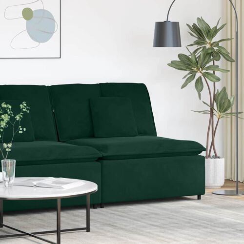 vidaXL Module central de canapé modulable avec coussins vert foncé 100 cm