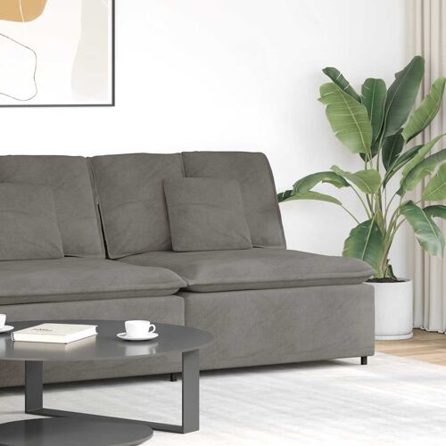 vidaXL Module central de canapé modulable avec coussins gris clair 100 cm