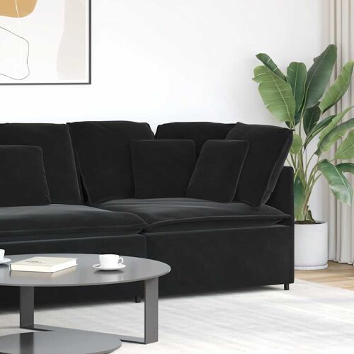 vidaXL Module d'angle pour canapé modulable avec coussins noirs 100 cm