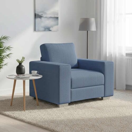vidaXL Fauteuil canapé bleu 100x77x82 cm en tissu velours côtelé