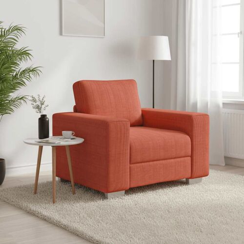 vidaXL Fauteuil rouge orangé 100x77x82 cm en tissu velours côtelé