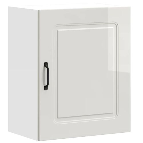 vidaXL Meuble haut de cuisine Kalmar en bois d'ingénierie blanc brillant