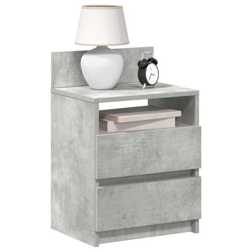 vidaXL Table de chevet à 2 tiroirs Gris béton 40x33x60 cm