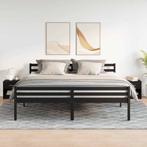 vidaXL Tables de chevet 2 pcs avec tiroir Noir 39x28x41 cm