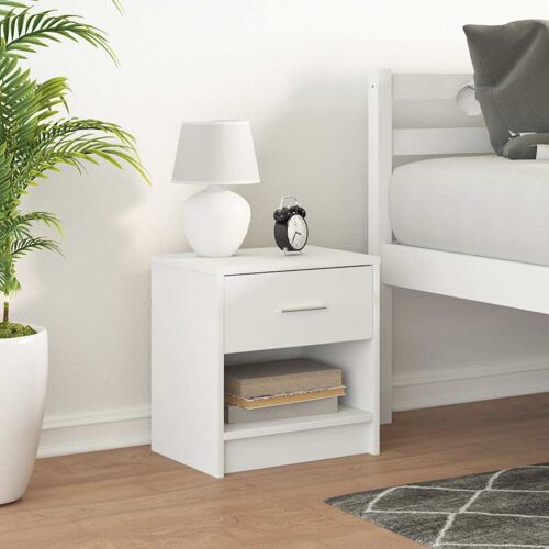 vidaXL Table de chevet avec tiroir blanche 39 x 28 x 41 cm