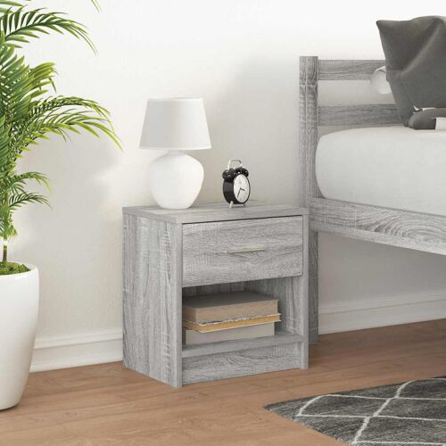 vidaXL Table de chevet avec tiroir Gris Sonoma 39x28x41 cm