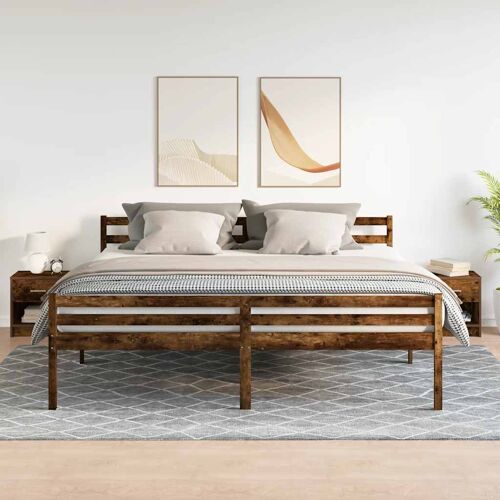 vidaXL Tables de chevet 2 pcs avec tiroir chêne fumé 39x28x41 cm
