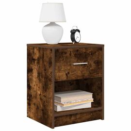 vidaXL Tables de chevet 2 pcs avec tiroir chêne fumé 40x34x50 cm