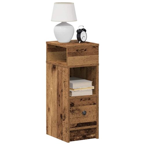 vidaXL Table de chevet avec tiroir en bois ancien 25x31x66 cm