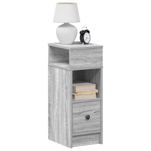 vidaXL Table de chevet avec tiroir Gris Sonoma 25x31x66 cm