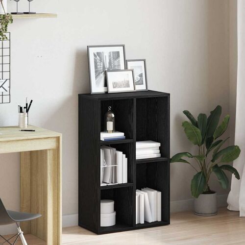 Vidaxl Bibliothèque En Chêne Noir 50 X 25 X 80 Cm Bois D'ingénierie