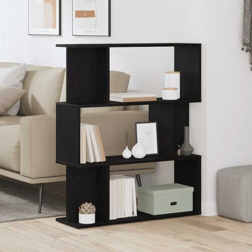Vidaxl Bibliothèque En Chêne Noir 80x24x96 Cm Bois D'ingénierie