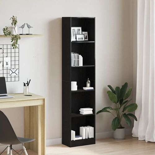 Vidaxl Bibliothèque En Chêne Noir 40 X 24 X 176 Cm Bois D'ingénierie