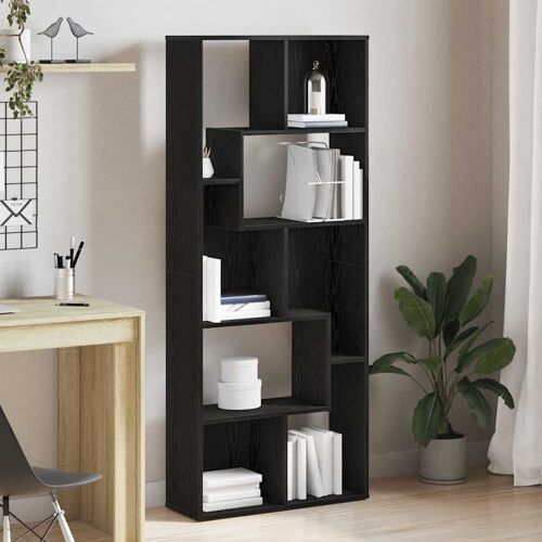 Vidaxl Bibliothèque En Chêne Noir 67 X 24 X 161 Cm Bois D'ingénierie