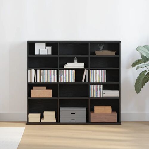 vidaXL Meuble CD en chêne noir 100 x 23 x 89,5 cm bois d'ingénierie