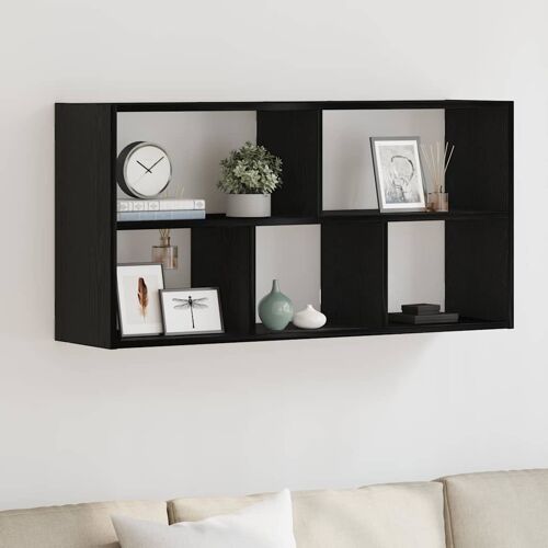 vidaXL Étagère murale en chêne noir 100 x 25 x 50 cm bois d'ingénierie