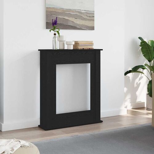 vidaXL Encadrement de cheminée en chêne noir 75 x 20 x 87,5 cm bois d'ingénierie