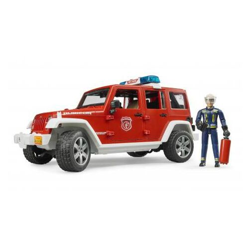 BRUDER Jeep Wrangler Unlimited Rubicon Pompier avec Pompier