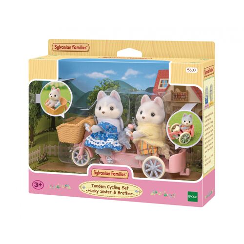 Sylvanian Families Les frères et soeurs husky et leur tandem