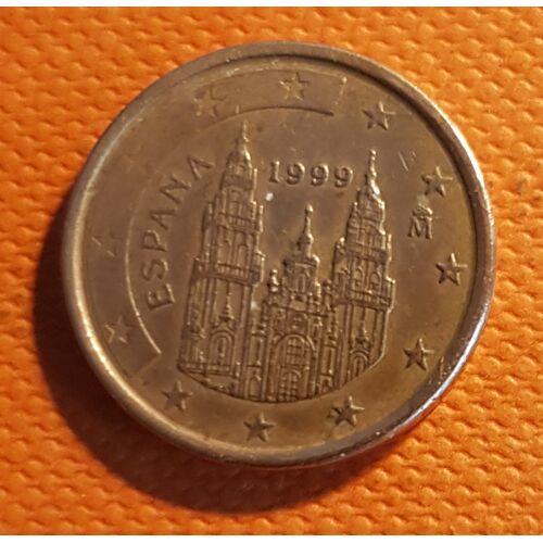 Piece Espagne 1 Centime Euro Bon Etat 1999 .