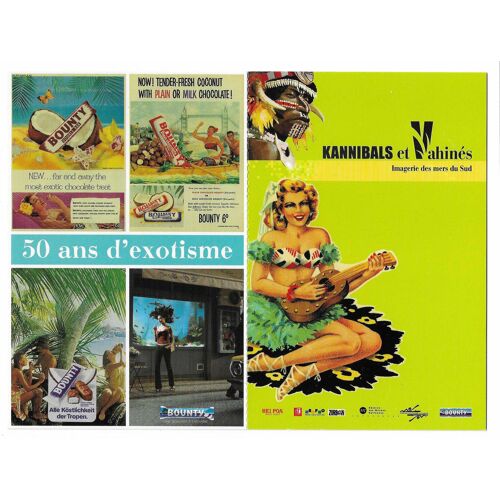 Carte Postale Double Kannibals Et Vahinés , Imagerie Des Mers Du Sud , Musée National Des Arts D'Afrique Et D'Océanie